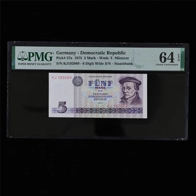 1975 Germany - Democratic Republic 5 Mark Pick#27a PMG 64 EPQ Choice UNC - Image 1 of 4