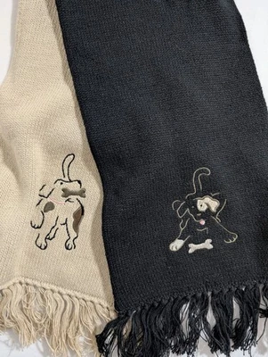 Bufanda para perro Christopher & Banks 2004 vintage dos tonos tejido Ramio/algodón Yin Yang Foto 1 de 4