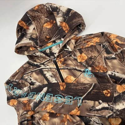 Legendary Whitetails Camo Hoodie Mens Quarter Zip Fleece Lined - Image 1 of 4