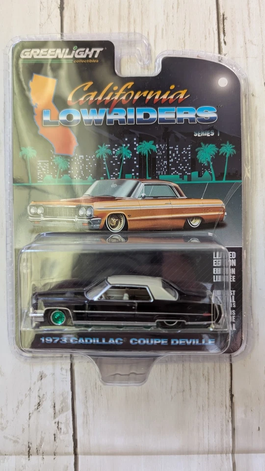 Greenlight 1973 Cadillac Coupe Deville 1 64 Diecast Car Cali Lowriders 63010-E