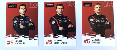 24 HEURES DU MANS 2025 3 cartes Pilotes PORSCHE PENSKE #5  WEC 24 h Le Mans - Photo 1/2