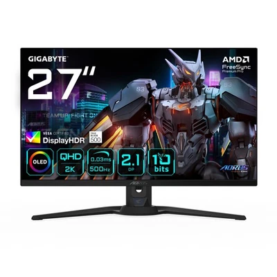 GIGABYTE AORUS FO27Q5P OLED QHD Gaming Monitor 2560 x 1440, 500Hz, 0.03ms Black - Image 1 of 4