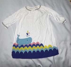 mini boden girls dress 11-12 Smocked Collar Whale Theme Long Sleeve - Picture 1 of 5
