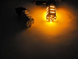 2 pcs 3157 54 high power SMD led AMBER 3057 3155 3357 3457 4157 turn signal led - Picture 1 of 5