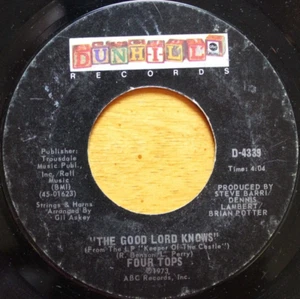 FOUR TOPS THE GOOD LORD KNOWS / AIN'T NO WOMAN 45RPM 7" JUKEBOX RECORD DUNHILL - Picture 1 of 4