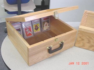 Baseball Card Storage Case for Regular and Graded Cards Natural Oak P315N - Picture 1 of 6