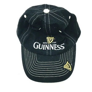 Guinness Baseball Cap Hat Adjustable Strap Black Embroidered Logo Size Medium - Picture 1 of 3