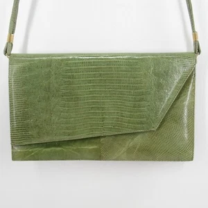 Bolso Bandolera De Colección Kurt Geiger Mujer S Cuero de Cocodrilo Verde Bolso sin asas Bolso Sobre - Imagen 1 de 17