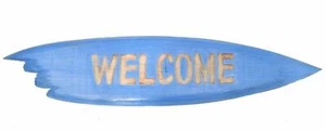 Welcome Surfboard 100cm Surfbrett mit Strand Look zum Aufhängen Mare Meer - Bild 1 von 2