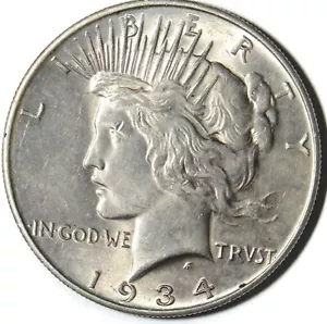 1934-D Peace Silver Dollar - Picture 1 of 2