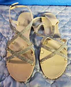 Sandals TOP Moda Women's Shoes Sandals Wedges Biege Patent Size 39 - Picture 1 of 4