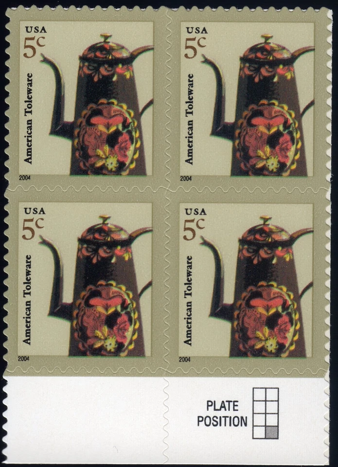 Scott #3756 American Toleware Block of 4 Stamps - MNH Foto 1 de 1