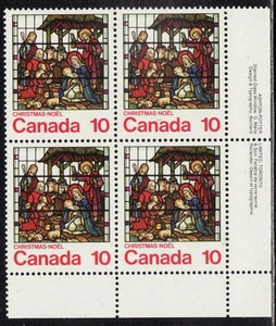 CANADA #698 10¢ Christmas LR Inscription Block MNH - Picture 1 of 1