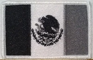 PARCHE EMBLEMA TÁCTICO MEXICANO BANDERA DE MÉXICO bordado planchado negro y gris #6 - Imagen 1 de 1