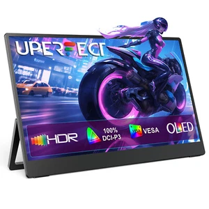 UPERFECT 13,3 Zoll 1080P OLED Tragbarer Monitore 100000:1 Typ-C Mini HDMI Für PC - Bild 1 von 11