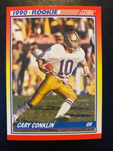 Cary Conklin 1990 Rookie Card  Score #645 Washington Redskins - Picture 1 of 2