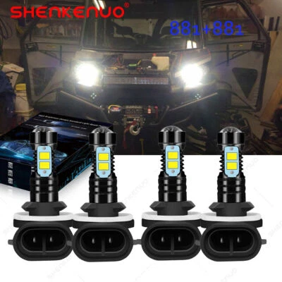 Para ARCTIC CAT 400 500 650 700 Faro Alto/Bajo haz Bombillas LED 6000k Blanco Foto 1 de 4