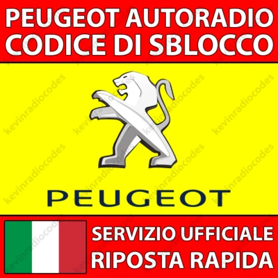 ✅PEUGEOT RADIO CODICE DI SBLOCCO 108 2008 207 208 3008 308 5008 508 BOXER JUMPY✅ - Immagine 1 di 4
