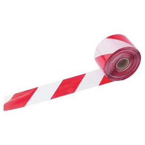 NASTRO SEGNALETICO BIFACCIALE LAVORI IN CORSO CANTIERE ROSSO/BIANCO - 200 MT - Picture 1 of 1