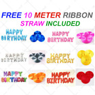 Happy Birthday Foil Banner Balloons Bunting letter 16 inch Self Inflating Straw