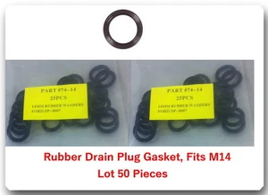 LOT 50 DP7414 RUBBER OIL DRAIN PLUG CRUSH WASHERS GASKETS 14MM - Picture 1 of 1