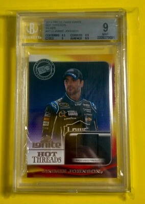 BGS 9 MINT - 2013 Press Pass Ignite Hot Threads Silver #HTJJ Jimmie Johnson - Image 1 of 4