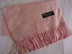 100% Cachemira Bufanda de Invierno Bufanda Escocia Cálida Sólida Lisa Rosa Envolvente Cuello NUEVO - Imagen 1 de 2
