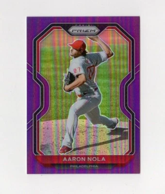 2021 Prizm Baseball Aaron Nola #147 Purple Prizm Philadelphia Phillies - Image 1 of 2