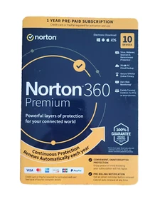 2025 Norton 360 Premium 10 Geräte Antivirus Automatische Verlängerung. - Bild 1 von 1
