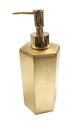 NUEVO DISPENSADOR LOCIÓN JABÓN AVANTI TONO DORADO METÁLICO FORMA HEXAGONAL Foto 1 de 4