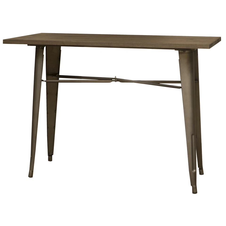 AmeriHome BTABLE40 Loft Rustic Gunmetal Metal Dining Table with Wood Top - Image 1 of 1