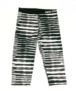 Nike Pro women's capris leggings black print size L - Picture 1 of 3