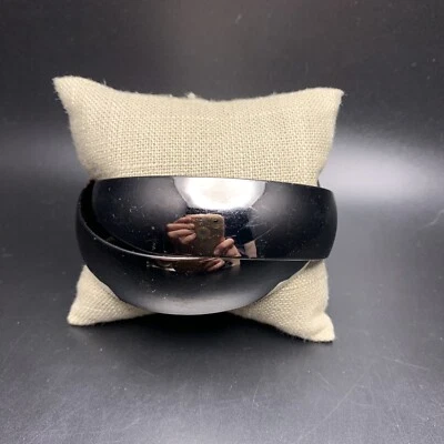 Chicos Connected Gunmetal Bangle Bracelets Bracelet Set Boho Signed 8.5 in - Image 1 of 4