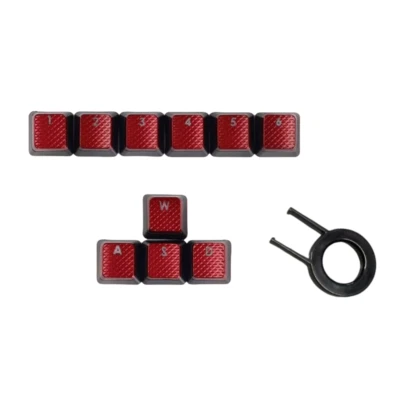 Red 10Keys Corsair FPS Backlit keycaps for Cherry Key Switches Gaming Keyboards - Image 1 of 4