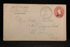 Montana: Granite 1901 2c Entire Cover, DPO Granite Co - Picture 1 of 2