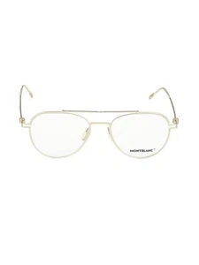 MONTBLANC 54MM Gold Aviator Eyeglasses - Picture 1 of 7