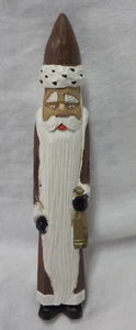 Vintage 1990's Wood Santa 11.5" Tall Handcrafted Hand Painted Father Christmas - Picture 1 of 12