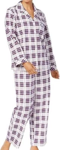 New Women's Charter Club Flannel Pajama Set Star Plaid, XXXL - Picture 1 of 2