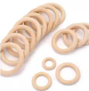 Holzringe Natur Farblos Buchenholz ähnlich Schmuck Makramee Holz Ring Dekoration - Bild 1 von 2