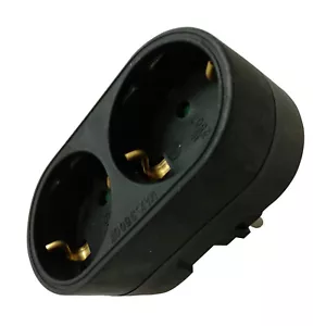 Doppelstecker Mehrfachstecker Duo Stecker 2fach Multistecker Vertikal in schwarz - Bild 1 von 5