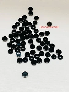 BLACK ONXY ROUND CABOCHONS 5x5 MM 15 PCS LOT LOOSE GEMSTONE - Picture 1 of 7