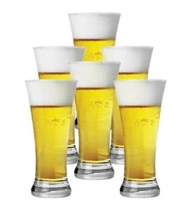 6pcs Beer Glass Clear Schooner Glassware Drinking Glasses 380ml - Picture 1 of 3