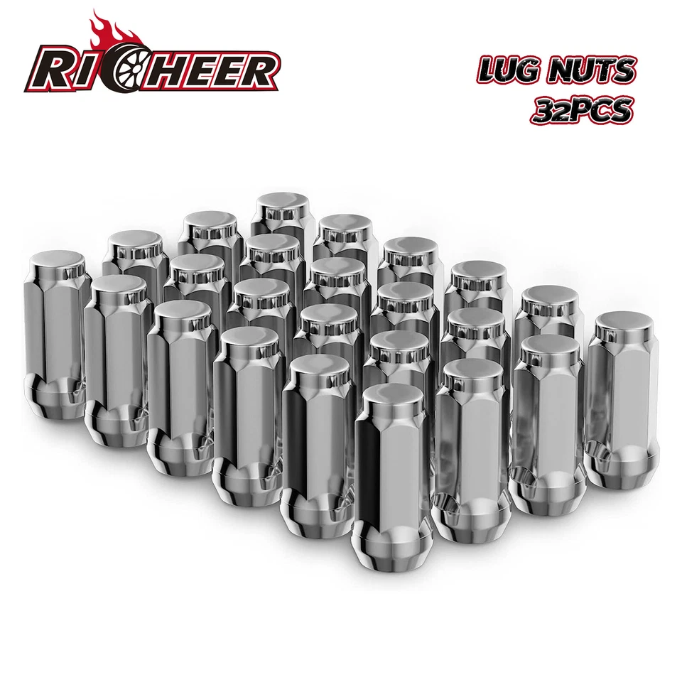 40pcs 9/16-18 Chrome Bulge Acorn Lug Nuts 1.75" Tall For Chevy C20 C30 K20 K30 - Image 1 of 4