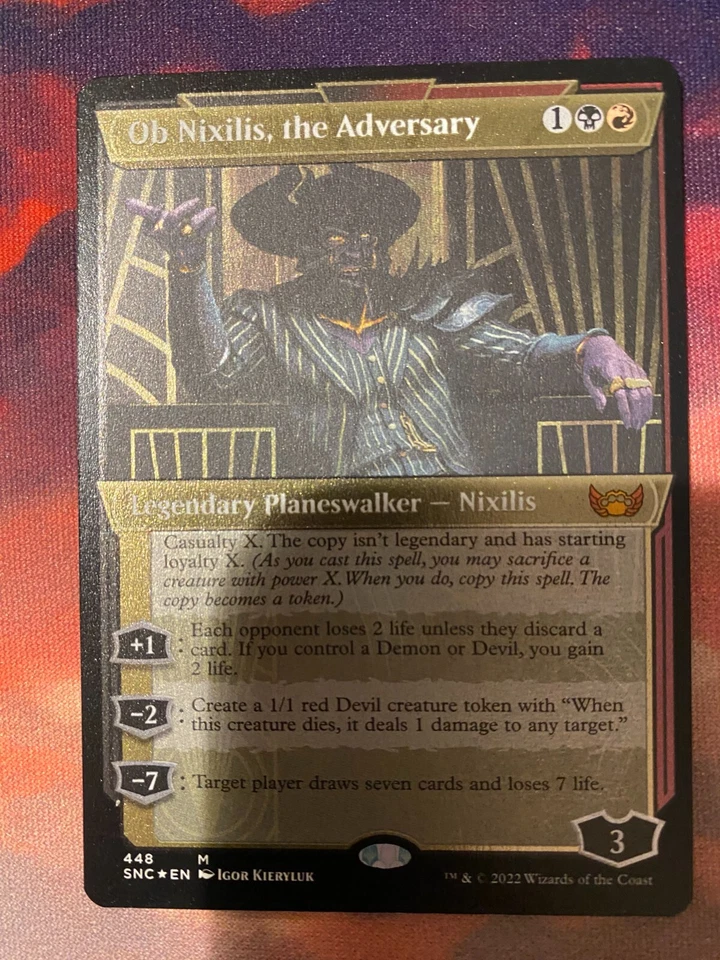 MTG Streets of New Capenna Ob Nixilis the Adversary Showcase Foil Etched - Image 1 of 1