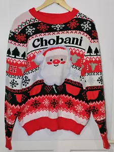 Chobani Yoghurt Ugly Christmas Sweater Jumper Size Large Roody Originals Rare - Picture 1 of 8