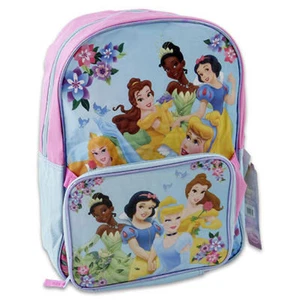 Backpack 16" + Detachable Lunch Bag Disney Princesses Tiana Snow White Belle NEW - Picture 1 of 1
