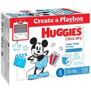 Huggies Boys' Ultra Dry Nappies Size 5 Walker (13-18kg) 132 Nappies - Picture 1 of 1