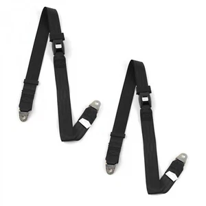 Ford Truck 1953 - 1956  Standard 2pt Black Lap Bucket Seat Belt Kit - 2 Belts    - Picture 1 of 2