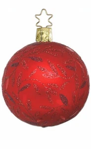 Inge Glas Ball Delights 6cm Red Matte 20084T006 German Glass NEW w/FREE Gift Box - Picture 1 of 2