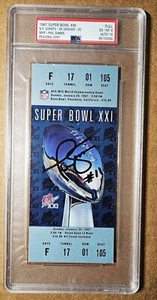 PHIL SIMMS MVP Signed 1987 Super Bowl XXI Full Ticket PSA 6 w/ 10 Auto Autograph - Picture 1 of 2